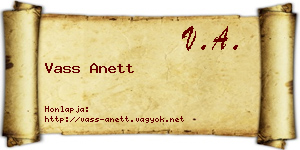 Vass Anett névjegykártya
